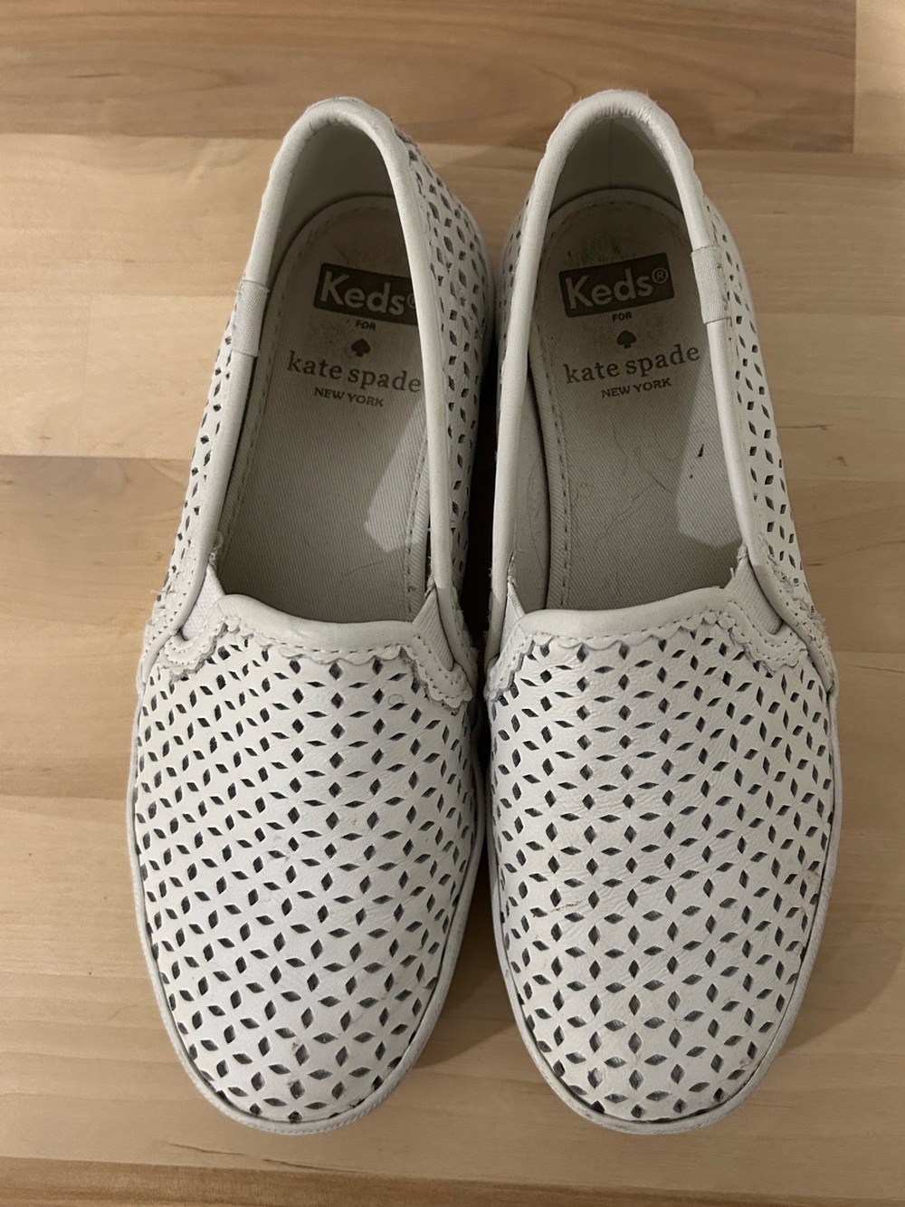 Keds for Kate Spade White Perforated Slip-On